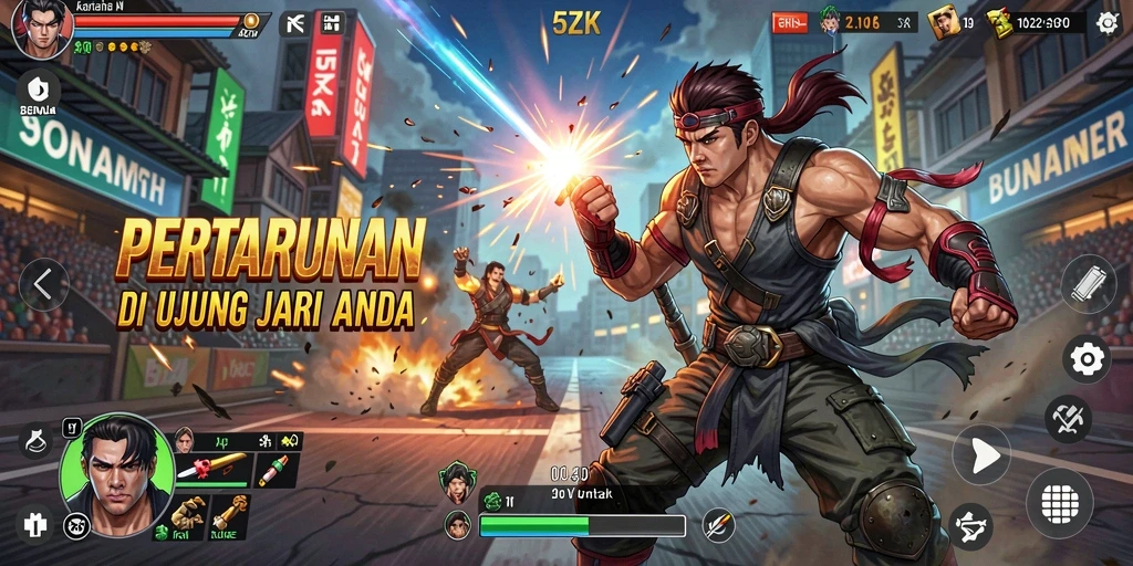 Gameplay seru dan intens dalam 5ZK: pertarungan tak terlupakan.