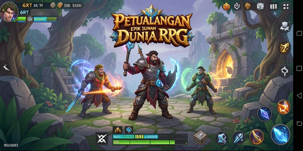 Tampilan gameplay RPG di 6RT yang menarik dan menantang.