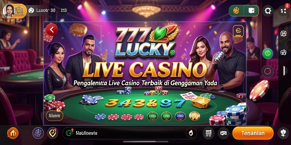 Tampilan gameplay menarik dari aplikasi Live Casino 777LUCKY.