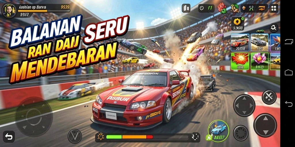 Gameplay balapan yang mendebarkan dalam 9939.