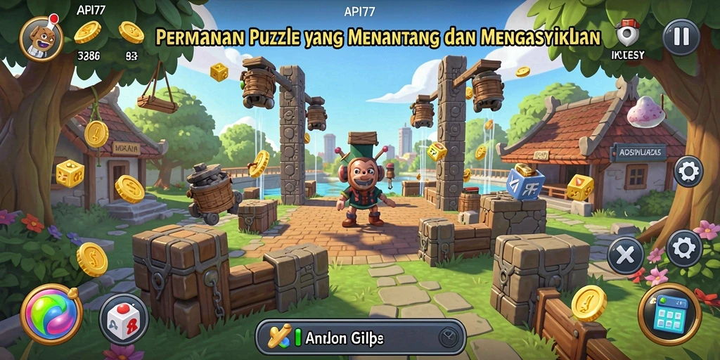 Screenshot utama API77 menampilkan gameplay Puzzle yang seru dan menantang.