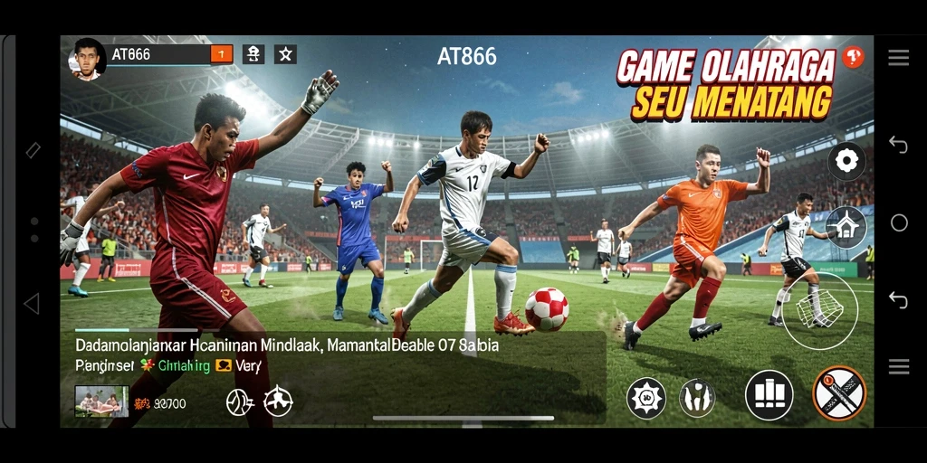 Tampilan gameplay seru AT866 dengan aksi olahraga yang dinamis.