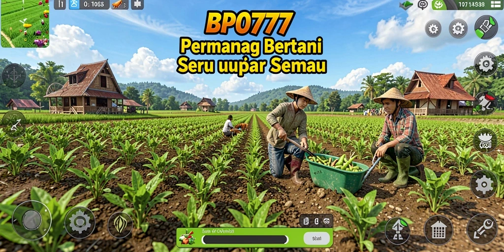 Screenshot BPO777 menampilkan aktivitas pertanian yang seru dan menyenangkan.