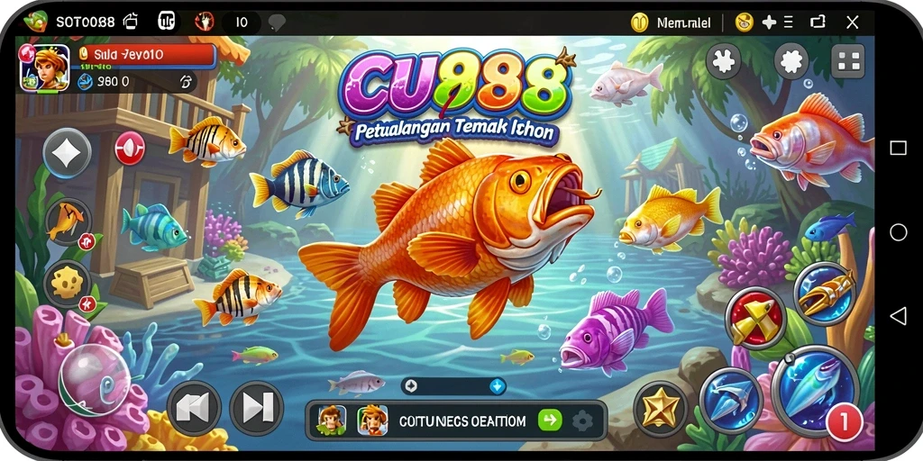 Gameplay seru dalam CU888 dengan visual ikan yang menakjubkan.
