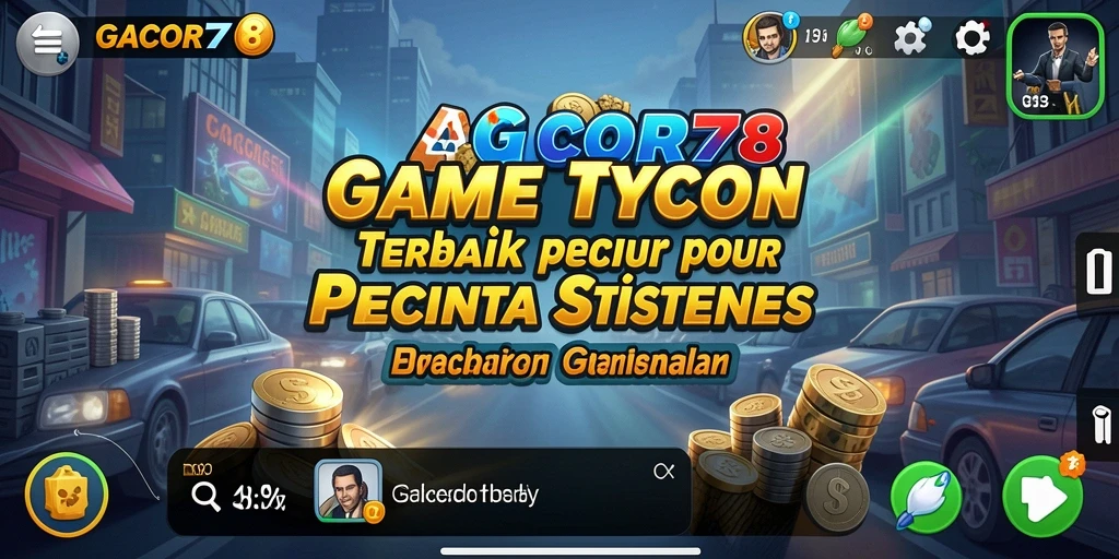 Tangkapan layar menunjukkan gameplay seru dalam GACOR78 dengan strategi bisnis yang menantang.