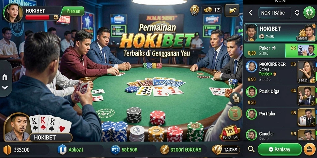 Tampilan antarmuka HOKIBET yang menarik saat bermain Poker.