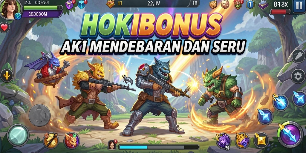 Screenshot HOKIBONUS menunjukkan aksi menegangkan selama pertempuran.
