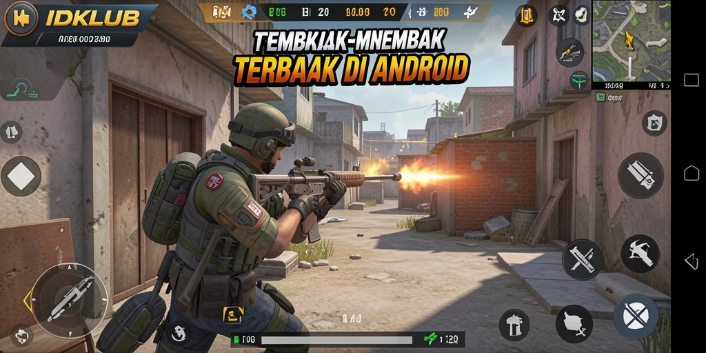 Screenshot gameplay seru dari IDKLUB dengan aksi tembak-menembak.