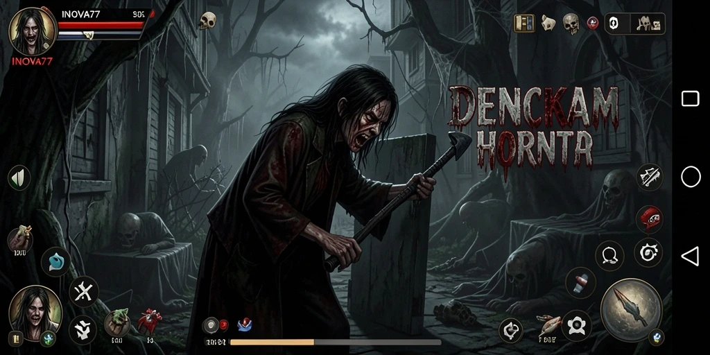 Screenshot menampilkan gameplay menegangkan di dunia horor