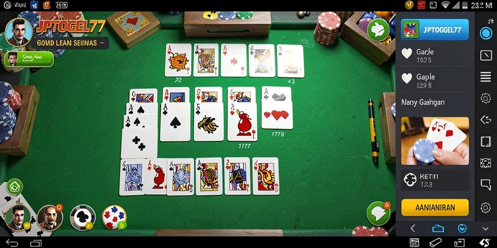Tampilan gameplay Gaple yang mengasyikkan di JPTOGEL77.