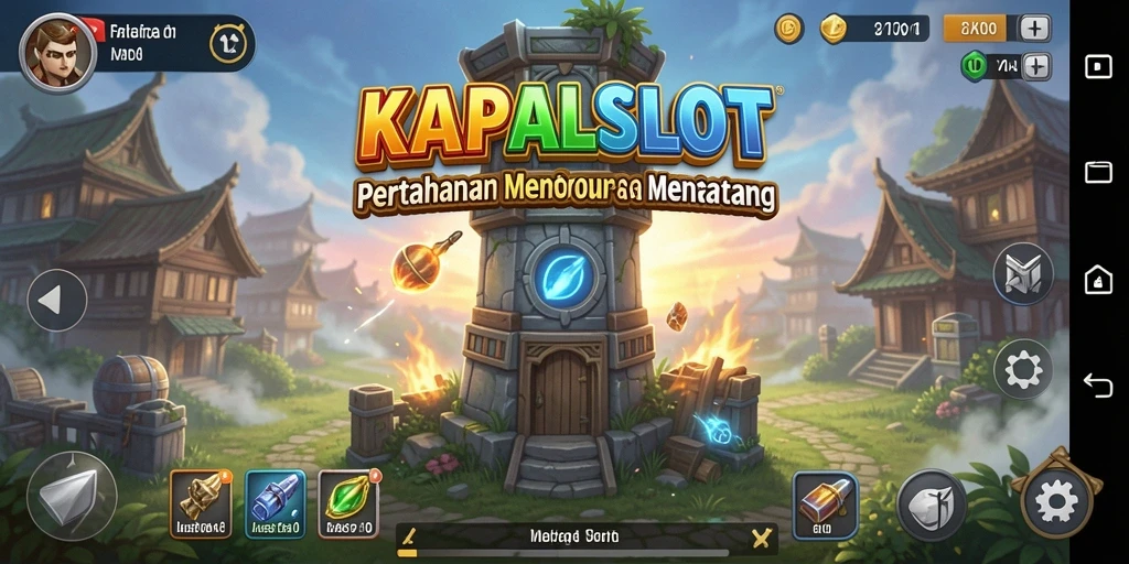 Screenshot gameplay KAPALSLOT menampilkan aksi seru dalam Tower Defense.