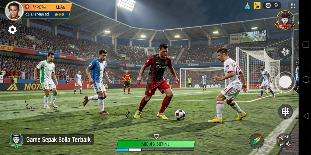 Gameplay seru dari MPO76 saat tibanya laga sepak bola.