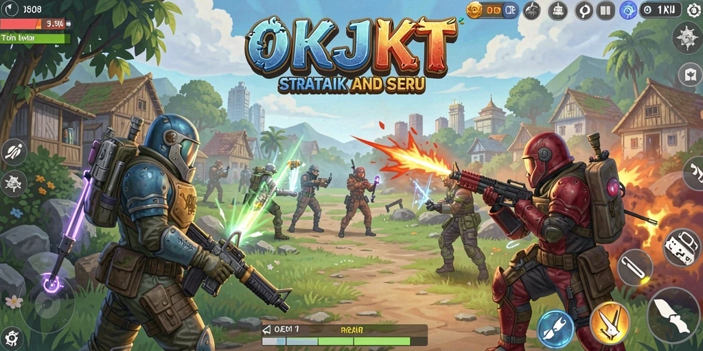 Gameplay seru dalam OKJKT dengan strategi mendalam.