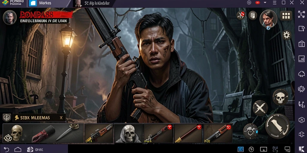 Screenshot utama POMPA88 menampilkan gameplay Horror yang mencekam.