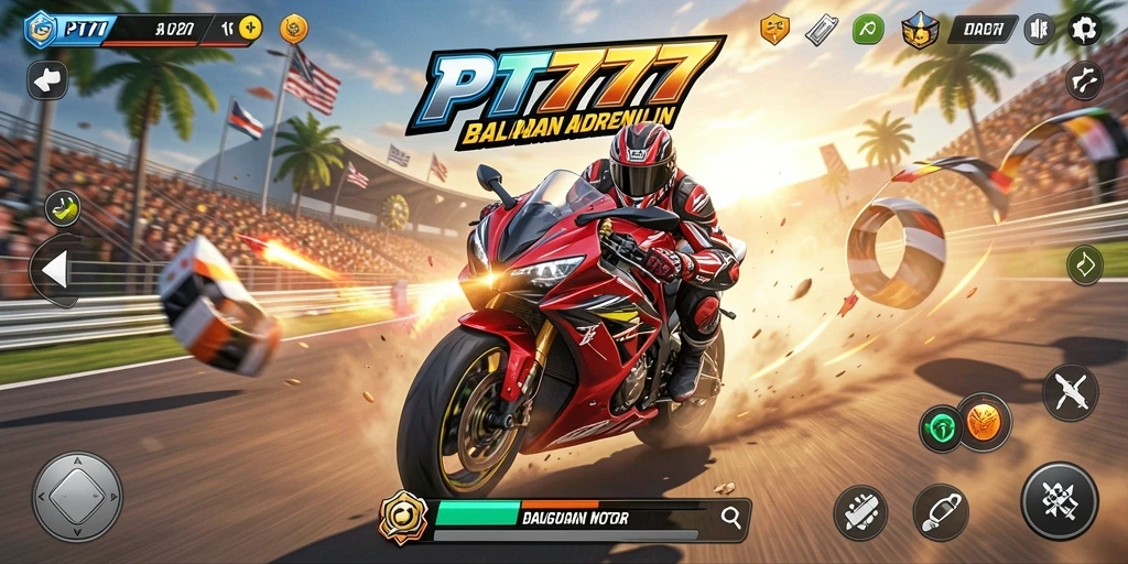 Gameplay seru balapan motor di PT777.