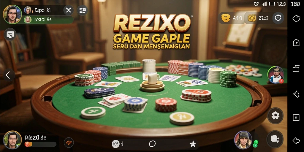Tampilan gameplay seru di REZIXO saat bermain Gaple.