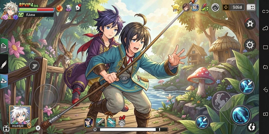 Tampilan menarik dari gameplay RPVIP4 dengan karakter anime.