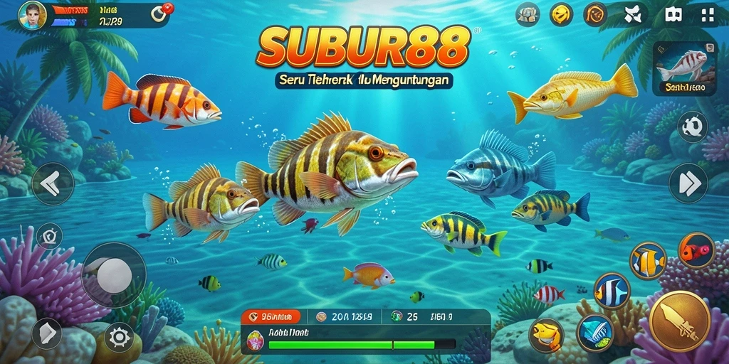 Gameplay SUBUR88 yang seru dengan aksi menembak ikan.