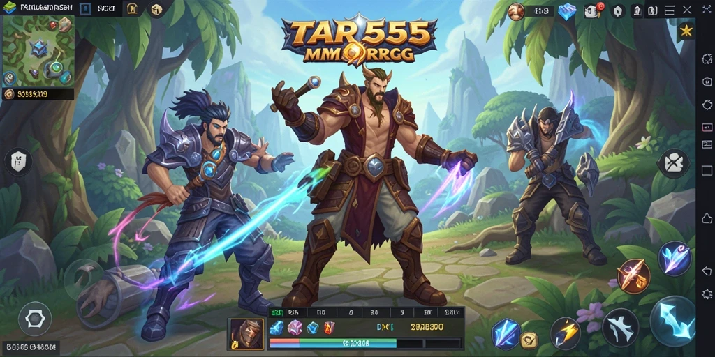 Tampilan epik dari gameplay MMORPG TAR555 yang penuh aksi.