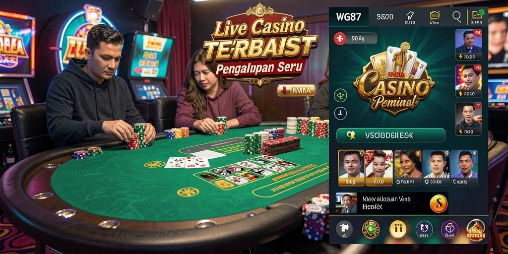 Tampilan gameplay Live Casino yang menegangkan di WG87.